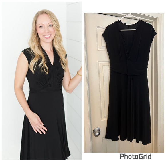 Style & Co. Dresses & Skirts - STYLE & CO BLACK FAUX WRAP DRESS LARGE
